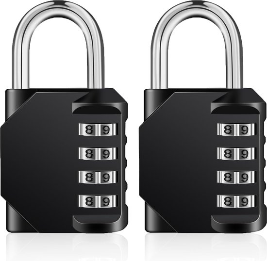Cieex 4 stuks cijferslot, hangslot, klein met 3-cijferige cijfercode, slot van metaal, weerbestendig, kofferslot, kluisslot voor garage, fitnessruimte, tuin, schuur