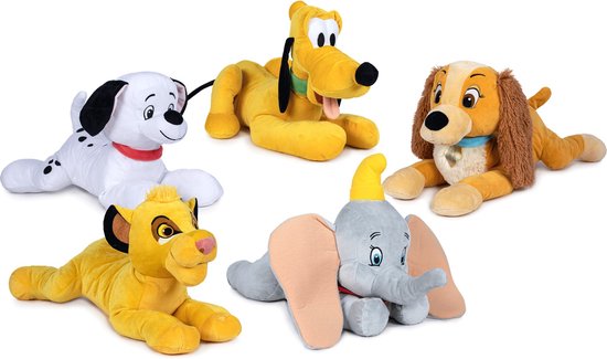 Lady en de Vagebond Liggend Disney Pluche Knuffel met Geluid 28 cm {Disney Sound Plush Toy | Speelgoed knuffeldier knuffels voor kinderen jongens meisjes | Lady en de Vagebond, 101 Dalmatiërs, Pluto, Simba Lion King, Dumbo Olifant}
