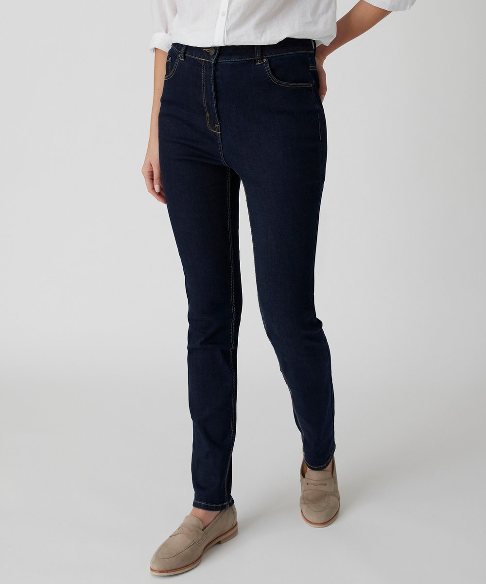 Damart - Jeans slim fit met hoge taille Perfect Fit by Damart - Dames - Blauw - 48