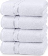 Badhanddoekenset, 4-pack - Premium 100% Ring Spun Cotton - Snel droog, zeer absorberend, zacht aanvoelende handdoeken, perfect voor dagelijks gebruik, 69 x 137 cm (Wit)