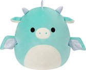 Squishmallows Miles Turquoise Draak Pluche Knuffel 50 cm XL