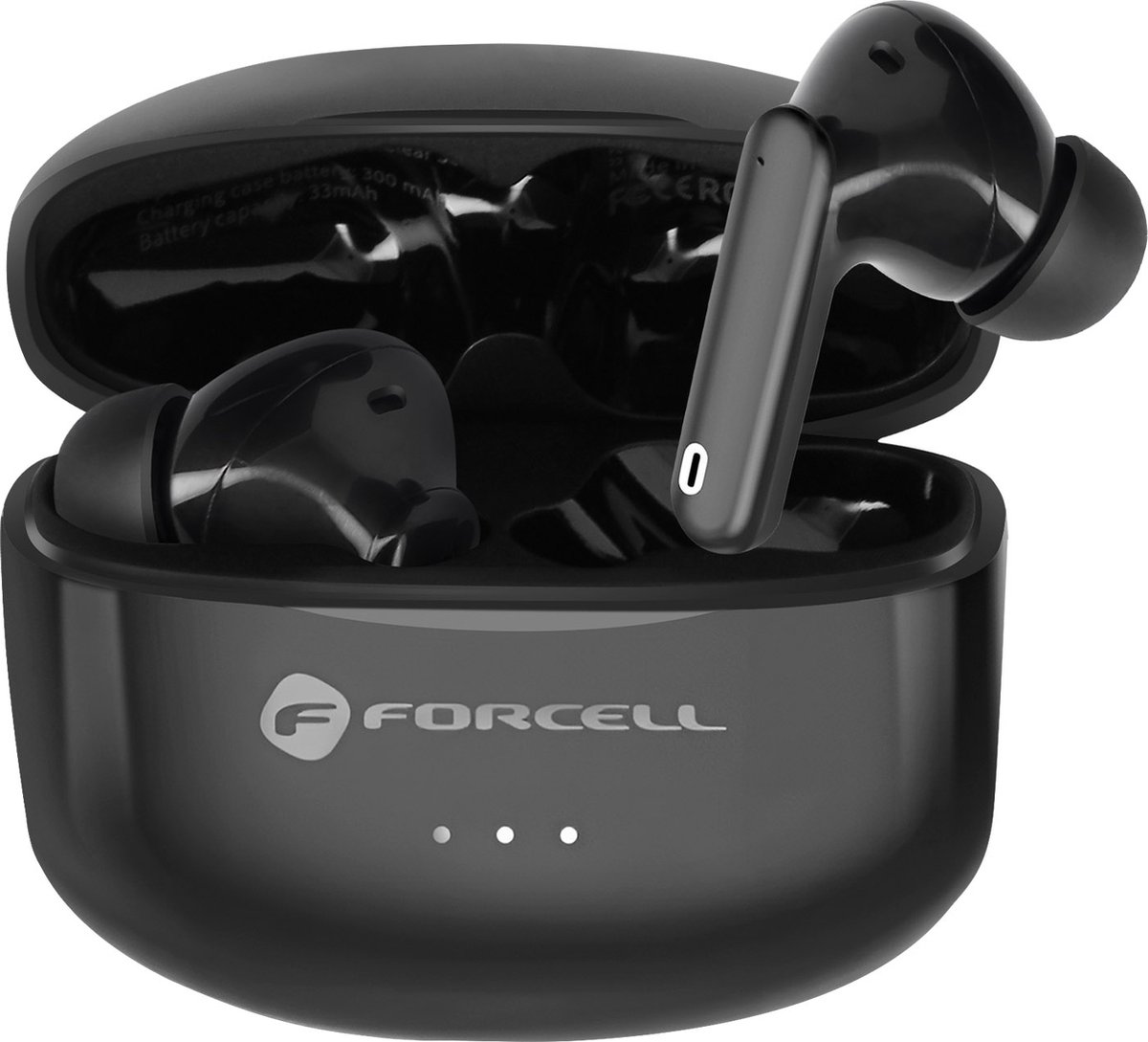 Forcell, Draadloze Bluetooth-oortelefoon - Batterij met hoge capaciteit, Zwart