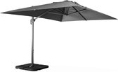 sweeek - Rechthoekige parasol 3x4 m, wimereux, 360° draaibaar + verzwaarde platen 50x50cm