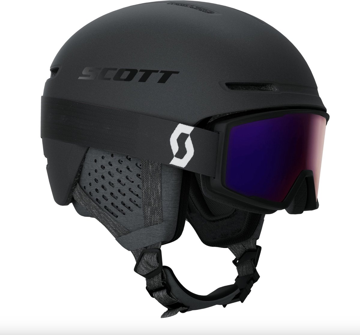 Scott Track skihelm + Factor Pro skibril combi - maat 51-55 cm - Lenscat. S2