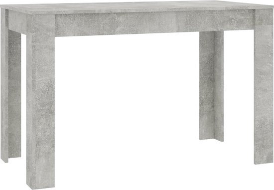 vidaXL - Eettafel - 120x60x76 - cm - bewerkt - hout - betongrijs
