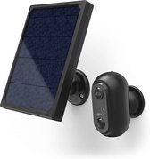 Hama Wi-Fi Bewakingscamera voor Buiten - Solar Camerabeveiliging met verlichting, infrarood bewegingsmelder en Alarm - Full HD 1080p - Micro SD-kaart tot 128GB - Hama Smart Solution App en Spraakbesturing - Zwart