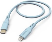 Hama Silicone USB-C to Lightning Cable - Câble de charge adapté pour iPhone / iPad - Certifié MFI - 3A USB 2.0 - 480Mbps - 150cm - Blauw