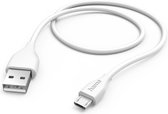 Hama USB naar Micro-USB Kabel - Oplaadkabel geschikt voor Samsung / Android - Opladen en Synchroniseren - 3A USB 2.0 - 480Mbps - 150cm - Wit