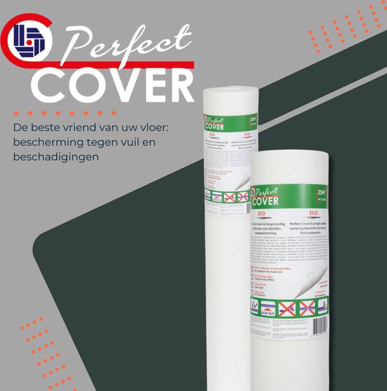 Perfect Cover® Eco Afdekvlies - 25m² - Zelfklevend en Sterk - Voor Alle Oppervlakken - Professionele Kwaliteit Stucloper & Afdekfolie - Bescherming Tijdens Bouw & Renovatie - 120GSM - Buitenverf Projecten - Buiten Klussen