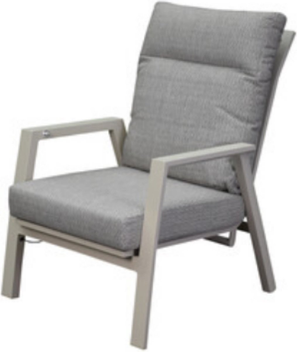 Barolo lounge tuinstoel verstelbaar aluminium latte
