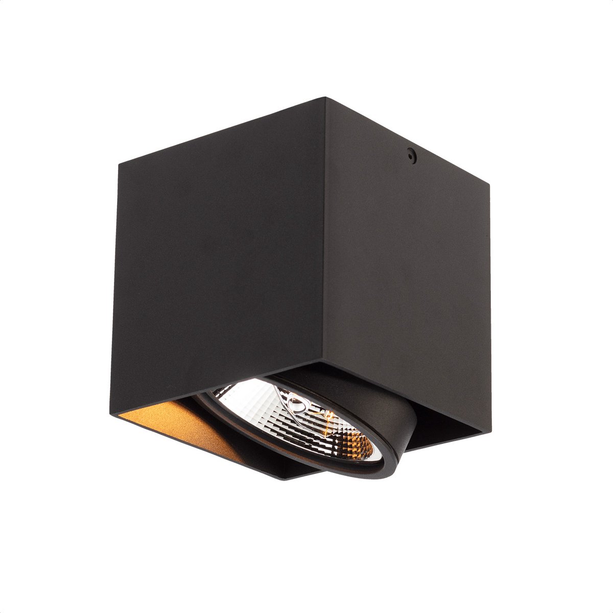 DMQ New York 1 Lichtpunt - Opbouw Plafondspot Zwart Box - Inclusief Dimbaar LED