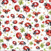 1 Pakje papieren lunch servetten - Ladybug flight - 20 servetten - 33x33cm - Tafelaankleding - Decoratie - Decoupage