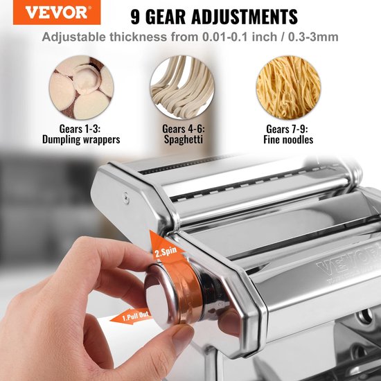 RGV Pasta Ora - Macchina Elettrica per Pasta 120W, 3 Accessori Inclusi, Struttura in ABS Alta Qualità, Facile da Pulire