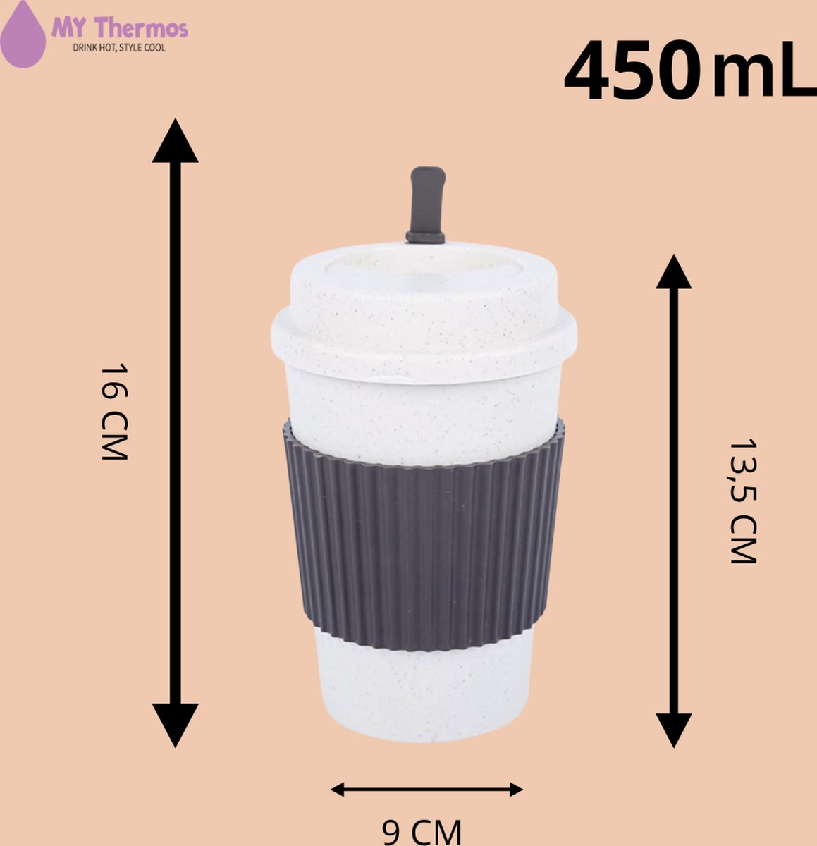 MY Thermos Koffiebeker Deksel Duurzaam Reisbeker Thermo