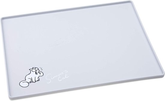 Waterdichte voermat voor huisdieren, kattenvoermat, siliconen antislip hondenbakmat, waterdichte kat hond waterkommat, plaatsingsbak om voedselmorsen en waterknoei op de vloer te stoppen (bruin-S