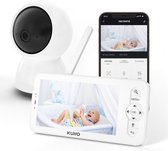 Kuno Connect 1 - Babyfoon avec écran et application - Caméra Bébé - Babyphone à écran 5 pouces - Caméra rotative - Vision nocturne et moniteur de température - Microphone et berceuse intégrés - Connexion Wifi