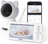 Kuno Connect 1 - Babyfoon - Baby monitor met app - Baby camera met scherm - Wifi babyfoon - Babyfoon met app en ouderunit - Draaibare Camera - 5 inch beeldscherm - Nachtzicht - Temperatuurmeter - 2-weg audio