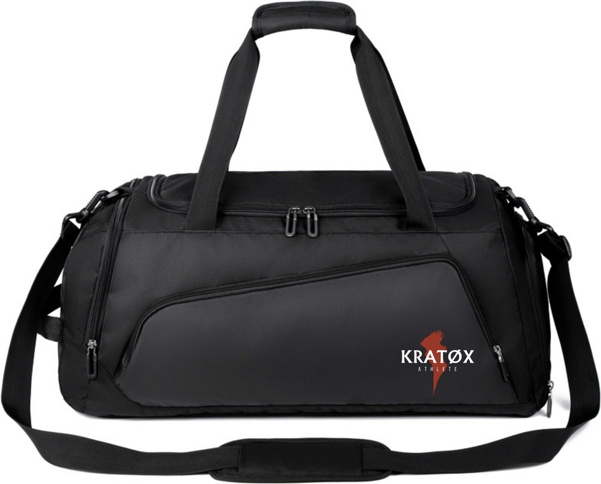KRATØX Fitness Sport tas – Sportzak – Schoudertas – Gym Duffel Bag – Reistas & Weekendtas – Waterdicht - 40 Liter - Zwart