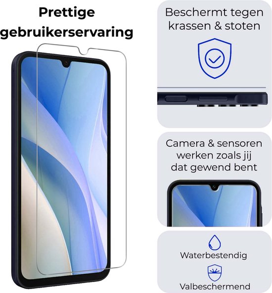 Protecteur d'écran adapté pour Samsung A15 Protecteur d'écran en Tempered Glass trempé - Protecteur d'écran adapté pour Samsung Galaxy A15 Protecteur d'écran - 2 PACK