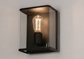 Lumidora Wandlamp 31273 - Voor buiten - MYLO - E27 - 4.0 Watt - 400 Lumen - 2700 Kelvin - Zwart - Transparant - kleurloos - Metaal - Buitenlamp - IP44 - Met Sensor