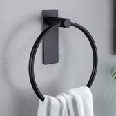 Handdoekring Zwart - Zelfklevend Roestvrij Staal - Elegant Ontwerp voor Keuken en Badkamer