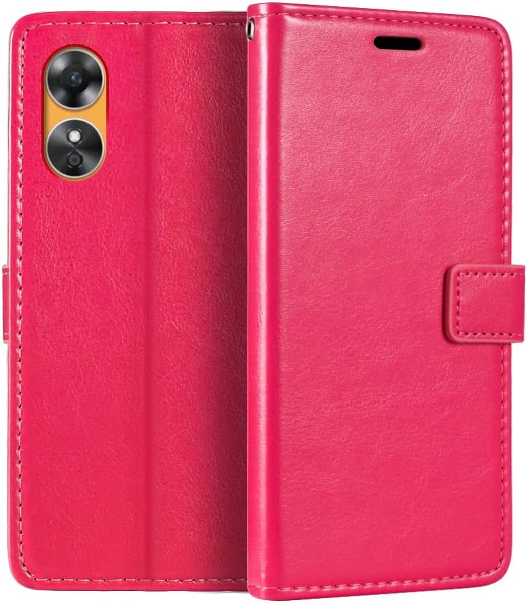 Portemonnee Book case Hoesje Geschikt voor: Oppo A17 - Roze