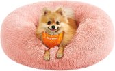 Donut hondenmand 60cm - voor hond en kat - wasbaar - antislip - pluche - roze