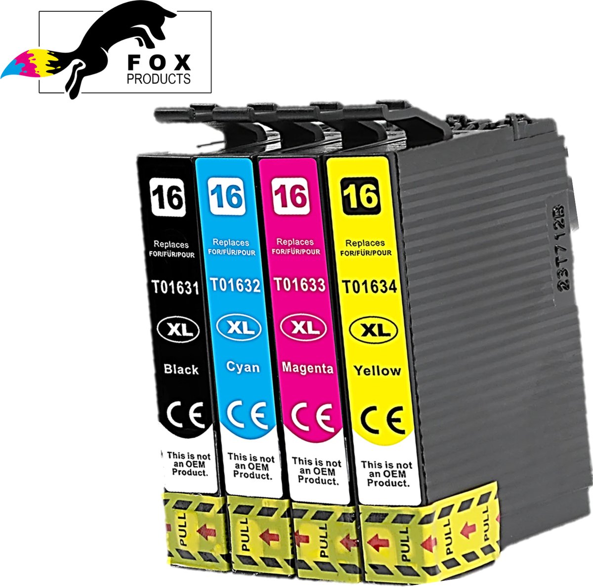 FoxProducts® 4x 16XL T16 16 inktcartridges geschikt voor epson Workforce WF-2010W WF-2510WF WF-2520NF WF-2530WF WF-2540WF WF-2630WF WF-2650DWF WF-2660DWF WF-2750DWF WF-2760DWF