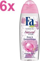 FA - Rose Natural & Passiflore - Gel douche - 6x 250 ml - Pack économique