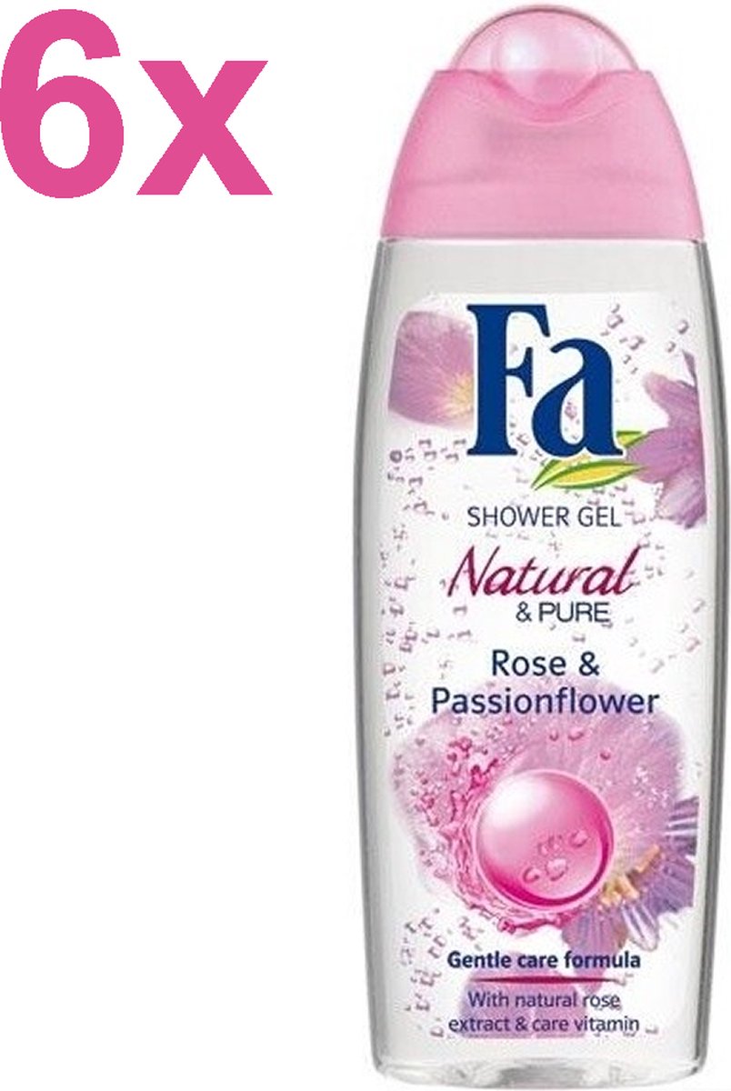 Goedkoopste FA - Natural Rose & Passionflower - Douchegel - 6x 250 ml - Voordeelverpakking