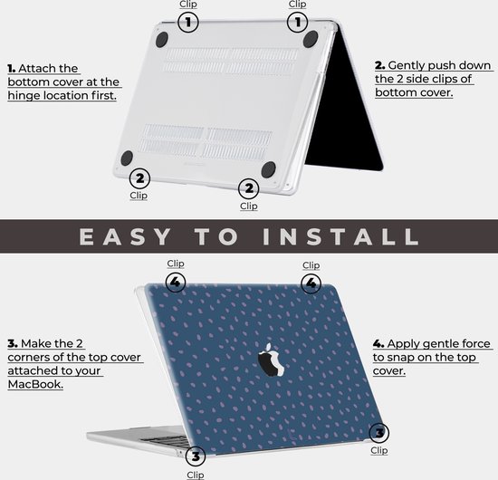 Lunso - MacBook Air 13 pouces M2 (2022) - pochette de protection - Purple Pips