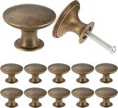 Vintage kast knoppen, 12x stuks - chique lade knoppen, antieke messing keuken kast handgrepen, 30mm ronde meubels deurknoppen