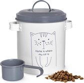 Boîte à nourriture sèche avec couvercle et cuillère, boîte à mesurer de nourriture pour animaux, boîte de rangement, boîte à nourriture pour chat, stockage de nourriture pour chat