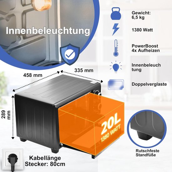 ARDES AROVEN451 Elektrische oven met convectie, 45 liter