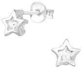 Joy|S - Zilveren ster oorbellen - 6 mm - ster met ingezette zirkonia - oorknoppen