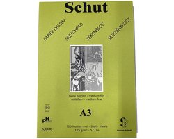 Schut tekenblok groen A3 125gr 100 vel - schetspapier voor kinderen.