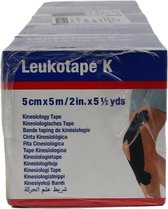 Voordeelverpakking 2 X Leukotape Elastisch Kleefverband Zwart 5cm x 5m, 1st