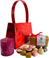 Cho-lala geschenkset Lovely met bonbons - Chocolade cadeau - Moederdag - Valentijn - Verjaardag - 250 gram bonbons | kaars