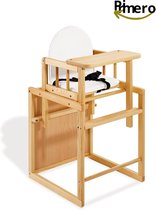 Primero - Kinderstoel - baby - eetkamerstoel - meegroeistoel - 3-in-1 - eetstoel baby - eetstoel - hout - Wit - Tot 10 jaar