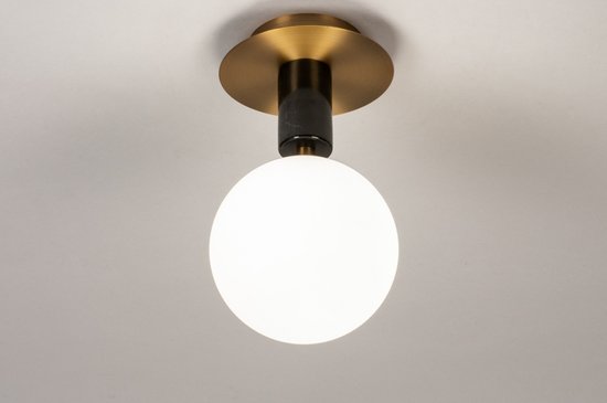 Lumidora lampe de plafond 74269 - G9 - Zwart - Messing - 14 cm ⌀