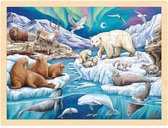 Puzzle en bois - Polar Night - Pôle Nord - 96 pièces - ours polaire - speelgoed en bois - à partir de 3 ans