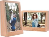 Set van 2 houten fotolijsten voor foto 4x6 (10x15cm) fotolijst portretlijst van acryl frame voor bureau, tafel