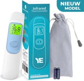 Ye Premium 2024 Koortsthermometer - Oorthermometer - Infrarood Thermometer - Medische thermometer Voorhoofd - Thermometer Lichaam - Koortsthermometer voor Volwassenen, Kinderen en Baby's - Contactloos - Inclusief batterijen