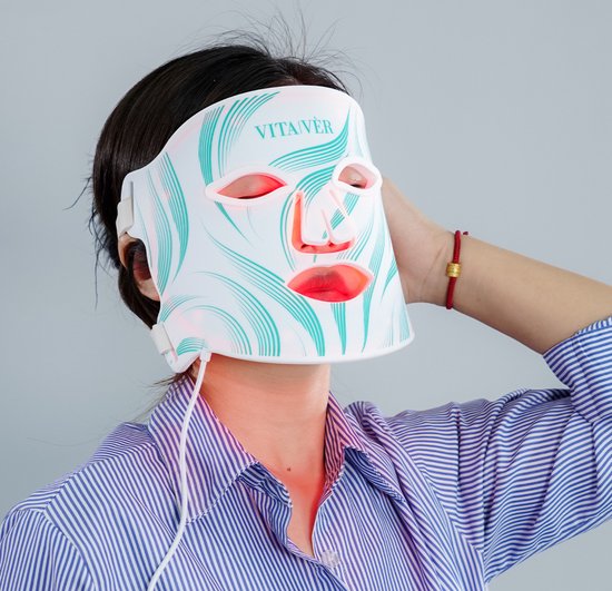 VITAVÈR® - LED Gezichtsmasker - Acne behandeling - infraroodlamp - Infrarood Masker - Face Mask Skincare - Lichttherapie