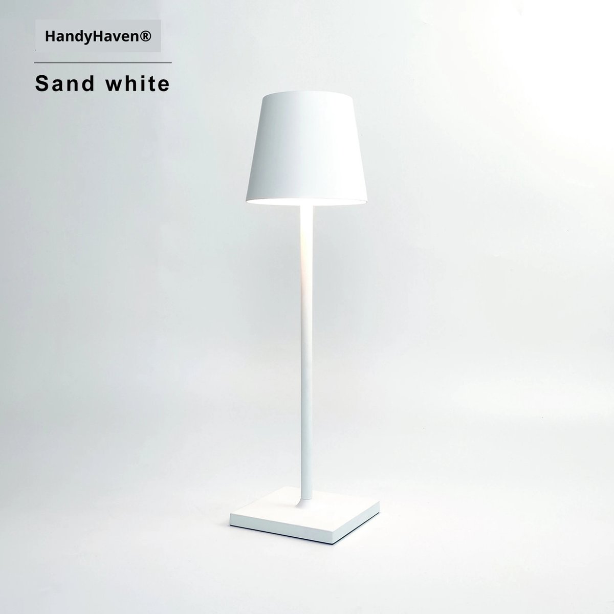 HandyHaven® - Tafellamp - Lamp - Buitenlamp - Nachtlamp - Bureaulamp - Wit - LED verlichting - Waterbestendig - USB opladen - Lampgrootte 38x11cm - Werktijd 15-20u