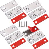 3 stuks ultradunne magnetische deurvangst, zelfklevende kast kast magneten met schroeven deur magneten voor schuifdeur, keuken, raam, kast, zilver