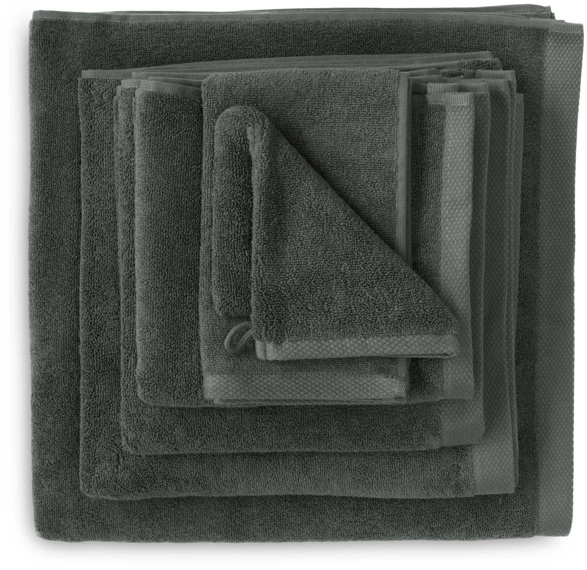 Heckettlane Premium Strandlaken - 90x180cm - set van 2 - 650 gm/m2 - Antraciet