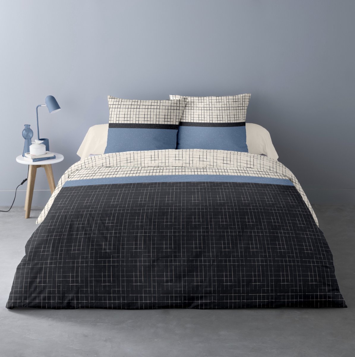 Better Nights Luxe 2-persoonsdekbedovertrek Udo 240x220 cm met 2 kaderslopen - 100% katoen percale wit