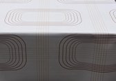 Luxe Stof Bedrukt Tafelzeil – Tafelkleed – Tafellaken – Afwasbaar – Duurzaam – 140 x 300 cm – Strepen Beige