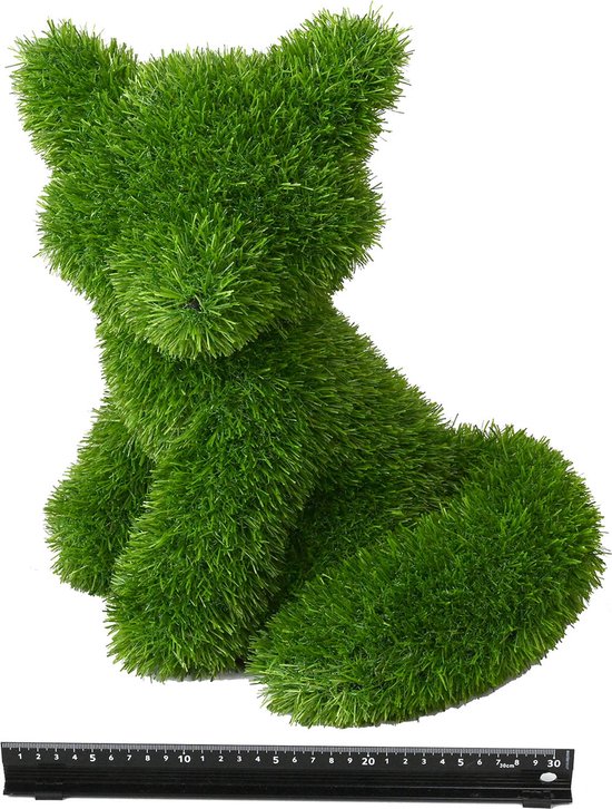 Foto: Grasdier zittende vos 35 cm grasfiguur tuinknuffel grasdieren kunstgras grasfiguur tuindecoratie 